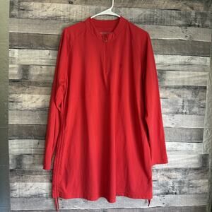 Coolibar Sun Protection Rash Guard Top Lawai Ruche Long Sleeve Swim Shirt Sz XXL